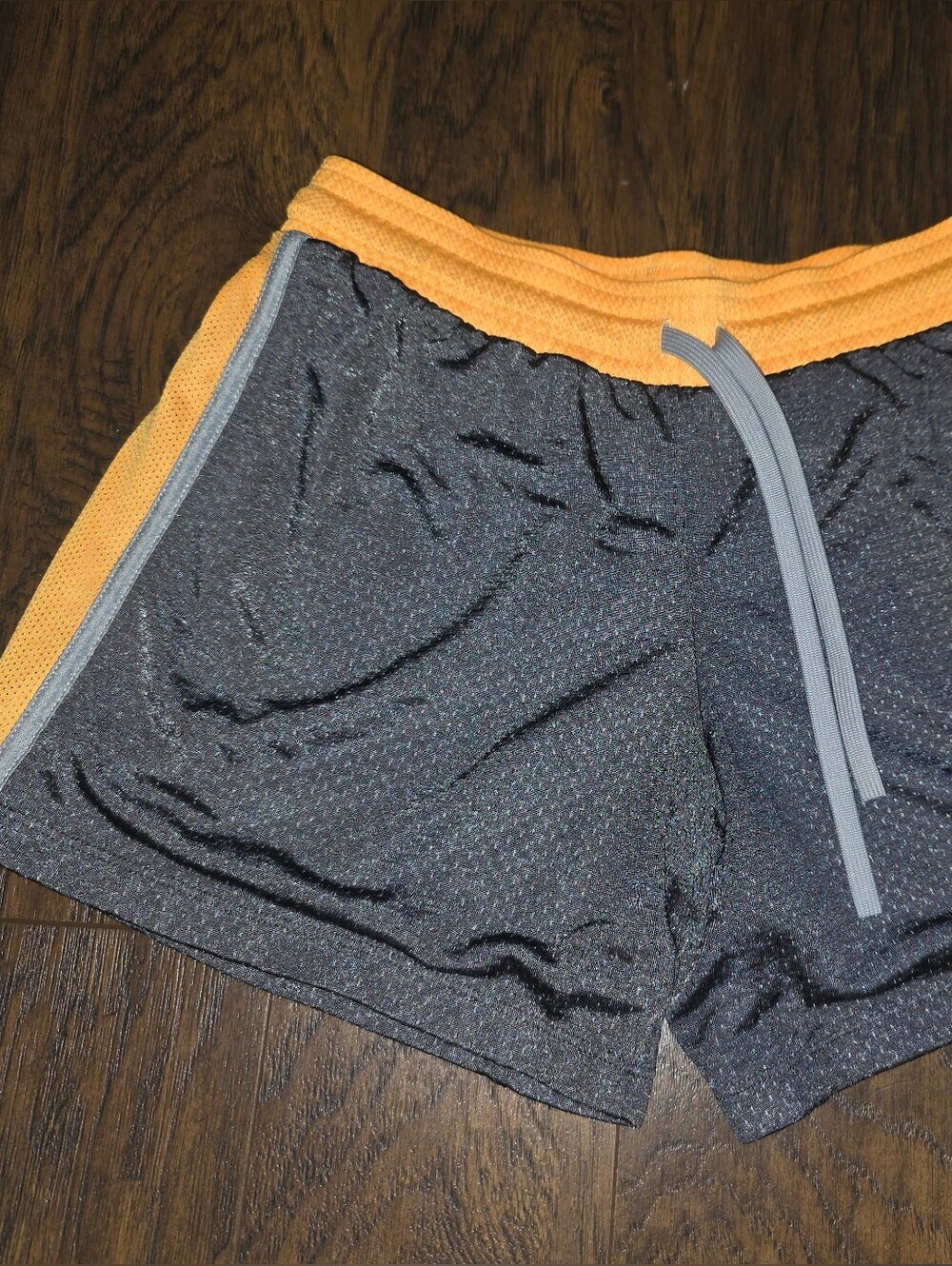 Nike Gray Athletic Shorts with Orange Trim